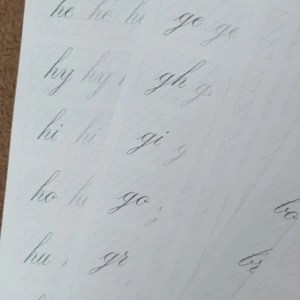 Ejemplo de caligrafía después del método