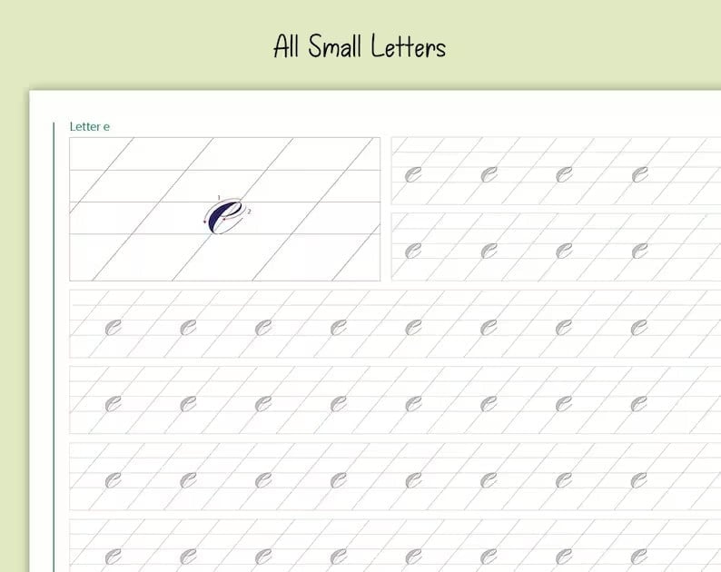 Guía de letras minúsculas